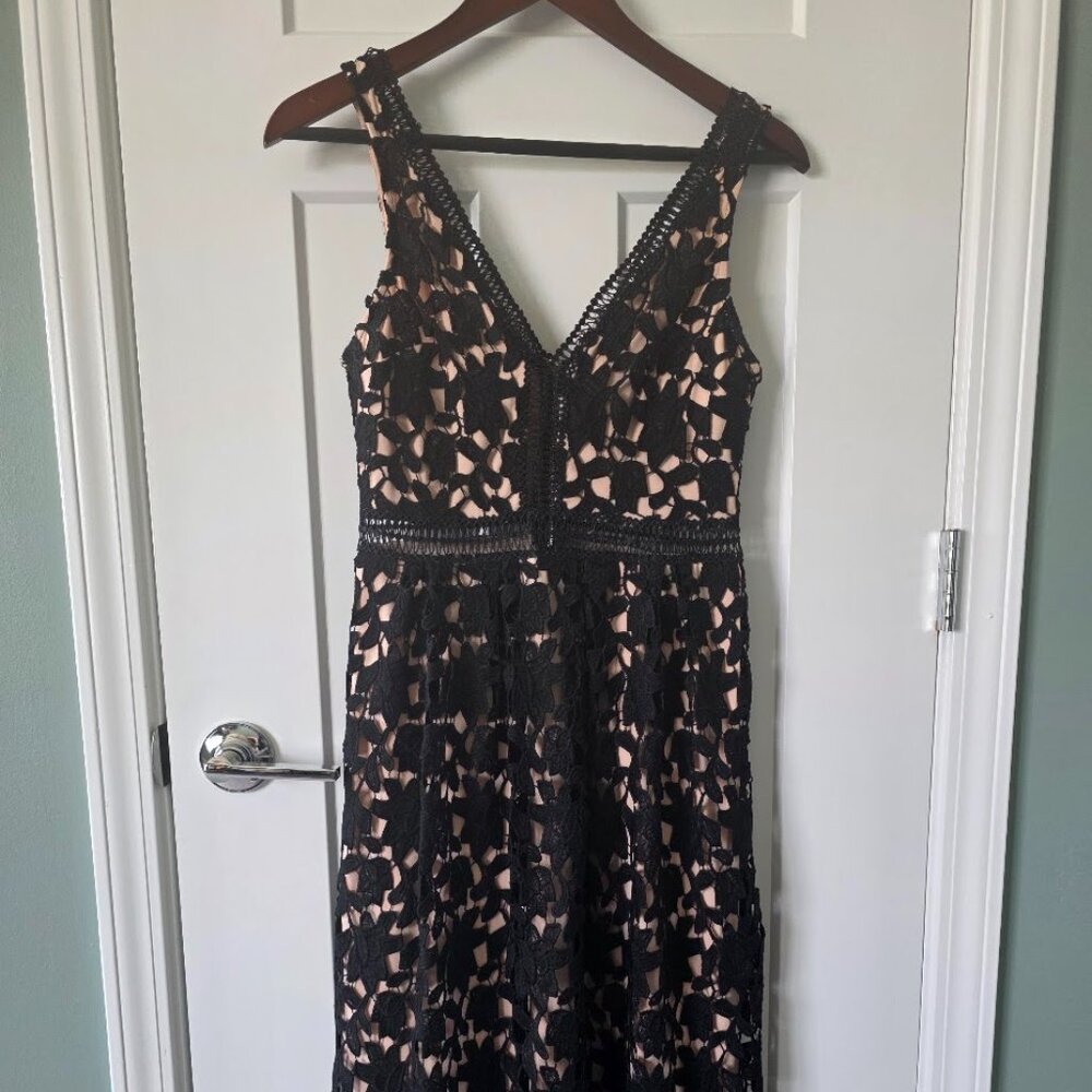 Gianni Bini Milly Black Midi Dress Size S